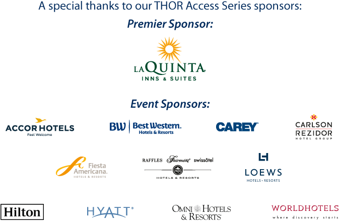 A special thanks to our THOR Access Series sponsors: